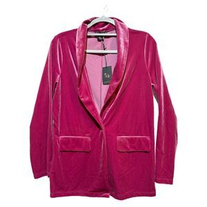 NWT Sincerely Jules Blazer M Velvet Pink Long Sleeve Jacket Eclectic Barbie